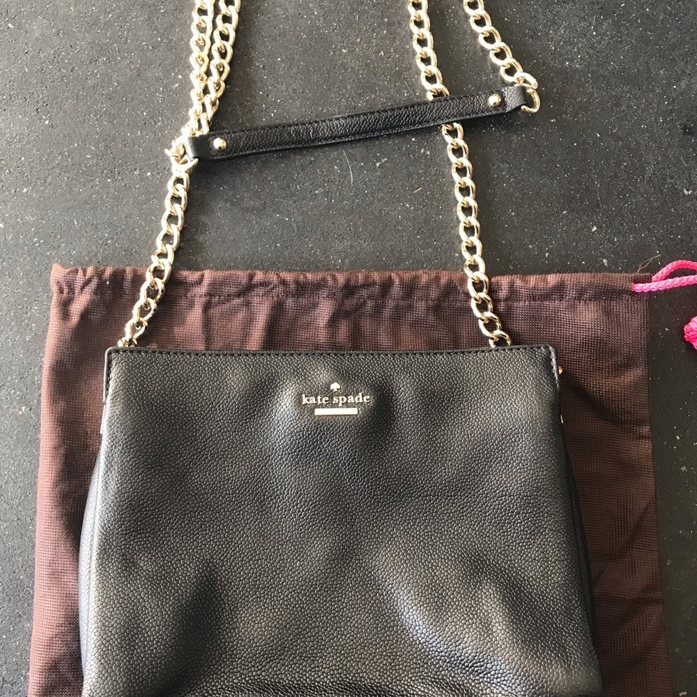 kate spade black leather purse